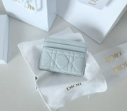 Fortok Dior Cannage Lambskin Lady Dior Freesia Card Holder Light Blue 10.5x8x0.5cm - 3