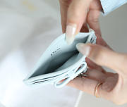 Fortok Dior Cannage Lambskin Lady Dior Freesia Card Holder Light Blue 10.5x8x0.5cm - 2