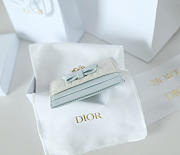 Fortok Dior Cannage Lambskin Lady Dior Freesia Card Holder Light Blue/ White 10.5x8x0.5cm - 6