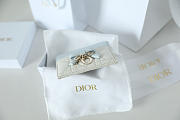 Fortok Dior Cannage Lambskin Lady Dior Freesia Card Holder Light Blue/ White 10.5x8x0.5cm - 5