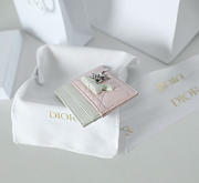 Fortok Dior Cannage Lambskin Lady Dior Freesia Card Holder Light Pink/White 10.5x8x0.5cm - 3