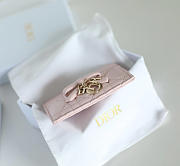 Fortok Dior Cannage Lambskin Lady Dior Freesia Card Holder Pink 10.5x8x0.5cm - 6