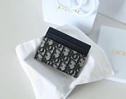 Fortok Dior Oblique Jacquard Lady Dior Freesia Card Holder Black 10.5x8x0.5cm - 6