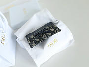 Fortok Dior Oblique Jacquard Lady Dior Freesia Card Holder Black 10.5x8x0.5cm - 5