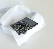 Fortok Dior Oblique Jacquard Lady Dior Freesia Card Holder Black 10.5x8x0.5cm - 4