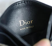 Fortok Dior Oblique Jacquard Lady Dior Freesia Card Holder Black 10.5x8x0.5cm - 3