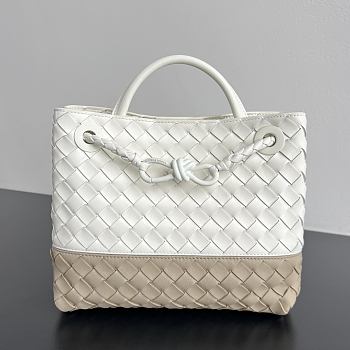 Fortok Bottega Veneta Small Andiamo Bag Two-tone White/Beige 25x20x10cm
