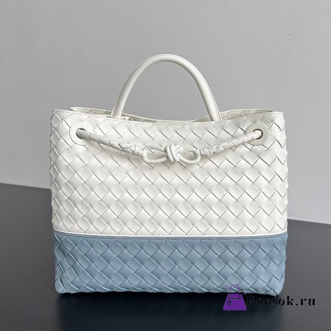 Fortok Bottega Veneta Small Andiamo Bag Two-tone White/Blue 32x25x11cm  - 1