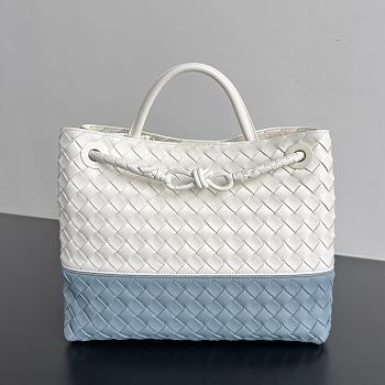 Fortok Bottega Veneta Small Andiamo Bag Two-tone White/Blue 32x25x11cm 