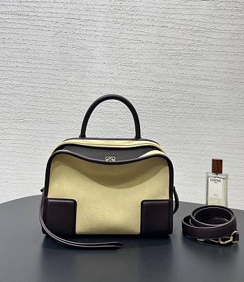 Fortok Loewe Small Amazona 180 Bag Suede and Leather Beige 24✕18.5*10cm