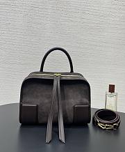 Fortok Loewe Small Amazona 180 Bag Suede and Leather Chocolate Brown 24✕18.5*10cm - 1
