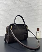 Fortok Loewe Small Amazona 180 Bag Suede and Leather Chocolate Brown 24✕18.5*10cm - 4