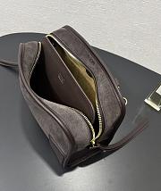 Fortok Loewe Small Amazona 180 Bag Suede and Leather Chocolate Brown 24✕18.5*10cm - 3