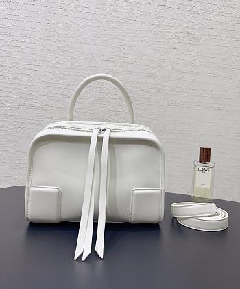 Fortok Loewe Small Amazona 180 Bag Leather White 24✕18.5*10cm