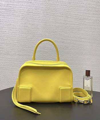 Fortok Loewe Small Amazona 180 Bag Leather Lemon Yellow 24✕18.5*10cm