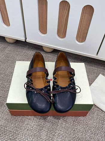 Fortok Marni Leather Mary Jane Soft Ballerinas Black