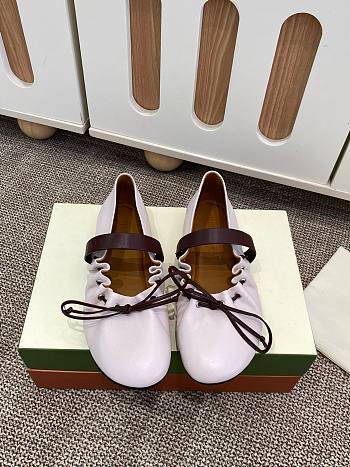 Fortok Marni Leather Mary Jane Soft Ballerinas White