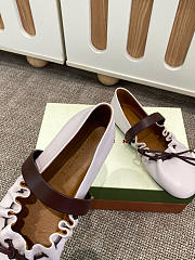 Fortok Marni Leather Mary Jane Soft Ballerinas White - 5