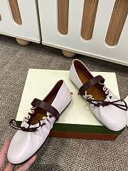Fortok Marni Leather Mary Jane Soft Ballerinas White - 3