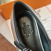 Fortok Hermès Lilia Ballet Flats Metallic Silver  - 5