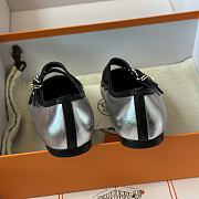 Fortok Hermès Lilia Ballet Flats Metallic Silver  - 2