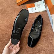 Fortok Hermès Lilia Ballet Flats Black Suede - 6