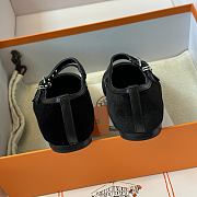 Fortok Hermès Lilia Ballet Flats Black Suede - 5