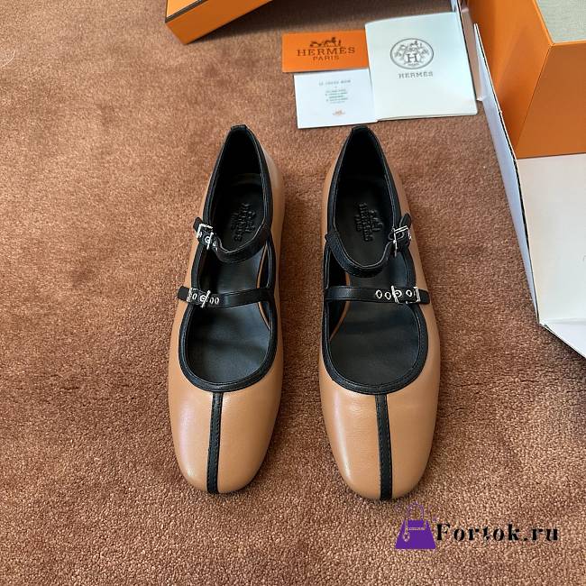 Fortok Hermès Lilia Ballet Flats Brown - 1