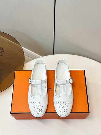 Fortok Hermès Nectar Ballet Flat White