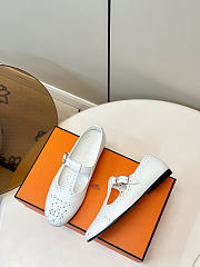 Fortok Hermès Nectar Ballet Flat White - 5