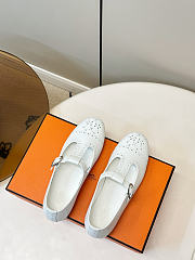 Fortok Hermès Nectar Ballet Flat White - 4