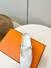 Fortok Hermès Nectar Ballet Flat White - 3