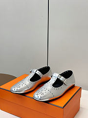 Fortok Hermès Nectar Ballet Flat Silver - 4