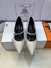 Fortok Hermès Kiara Pump Light Grey 6cm - 1