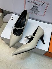 Fortok Hermès Kiara Pump Light Grey 6cm - 6