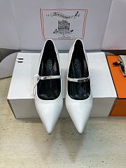 Fortok Hermès Kiara Pump White 6cm - 1