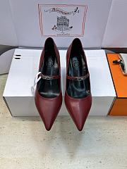 Fortok Hermès Kiara Pump Burgundy 6cm - 1