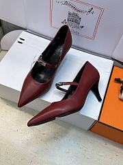 Fortok Hermès Kiara Pump Burgundy 6cm - 3