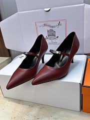 Fortok Hermès Kiara Pump Burgundy 6cm - 2