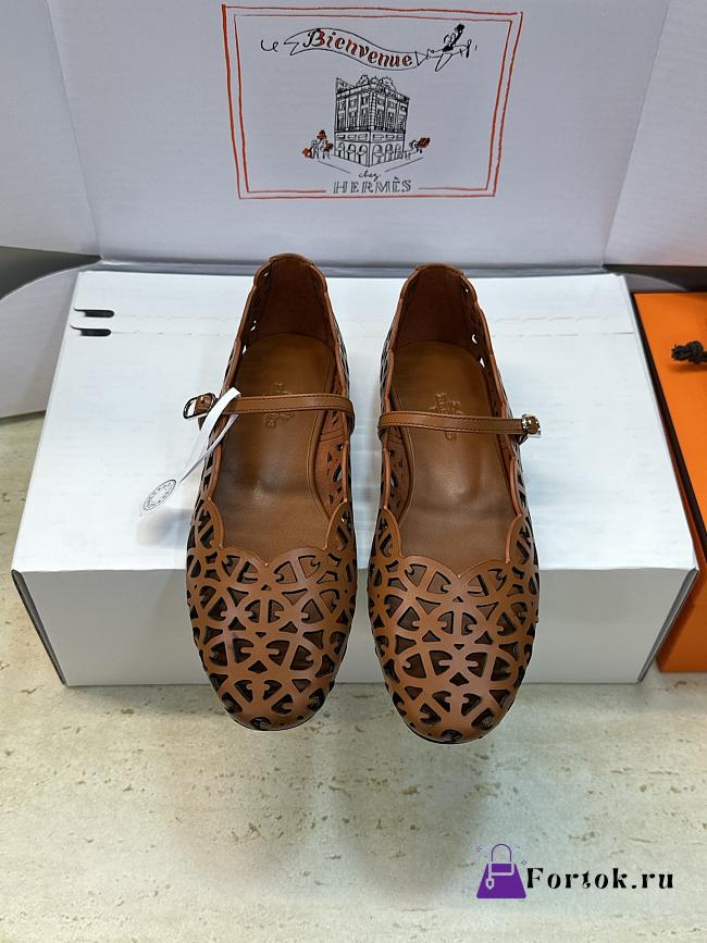 Fortok Hermès Meli Ballet Flats Brown - 1