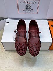 Fortok Hermès Meli Ballet Flats Burgundy - 1
