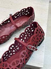 Fortok Hermès Meli Ballet Flats Burgundy - 4