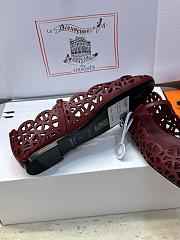 Fortok Hermès Meli Ballet Flats Burgundy - 2
