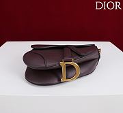 Fortok Dior Mini Saddle Bag Burgundy 19.5x16x6.5cm - 6
