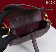 Fortok Dior Mini Saddle Bag Burgundy 19.5x16x6.5cm - 2