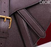 Fortok Dior Mini Saddle Bag Burgundy 19.5x16x6.5cm - 3