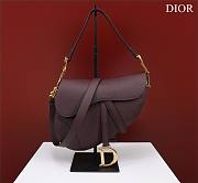 Fortok Dior Saddle Bag with Strap Burgundy 25.5*20*6.5cm - 1