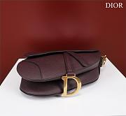 Fortok Dior Saddle Bag with Strap Burgundy 25.5*20*6.5cm - 5