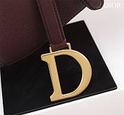 Fortok Dior Saddle Bag with Strap Burgundy 25.5*20*6.5cm - 4
