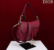 Fortok Dior Saddle Bag with Strap Red 25.5*20*6.5cm - 4